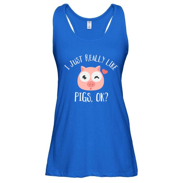 I Just Really Like Pigs Ok Cool Gift Ladies Essential Flowy Tank