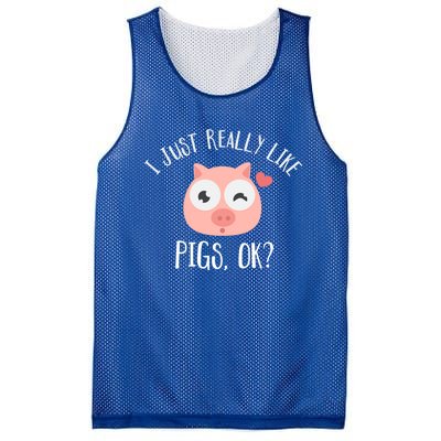 I Just Really Like Pigs Ok Cool Gift Mesh Reversible Basketball Jersey Tank