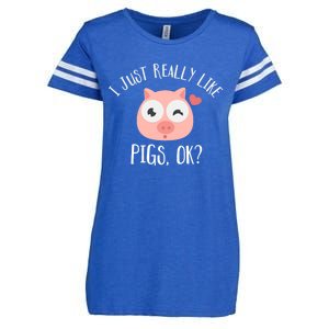 I Just Really Like Pigs Ok Cool Gift Enza Ladies Jersey Football T-Shirt