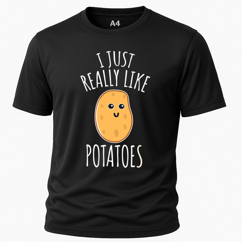I Just Really Like Potatoes Funy Gift Cute Potato Cooling Performance Crew T-Shirt