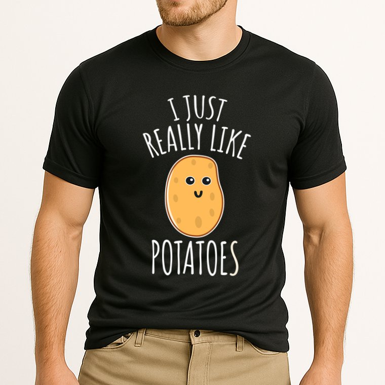 I Just Really Like Potatoes Funy Gift Cute Potato Cooling Performance Crew T-Shirt