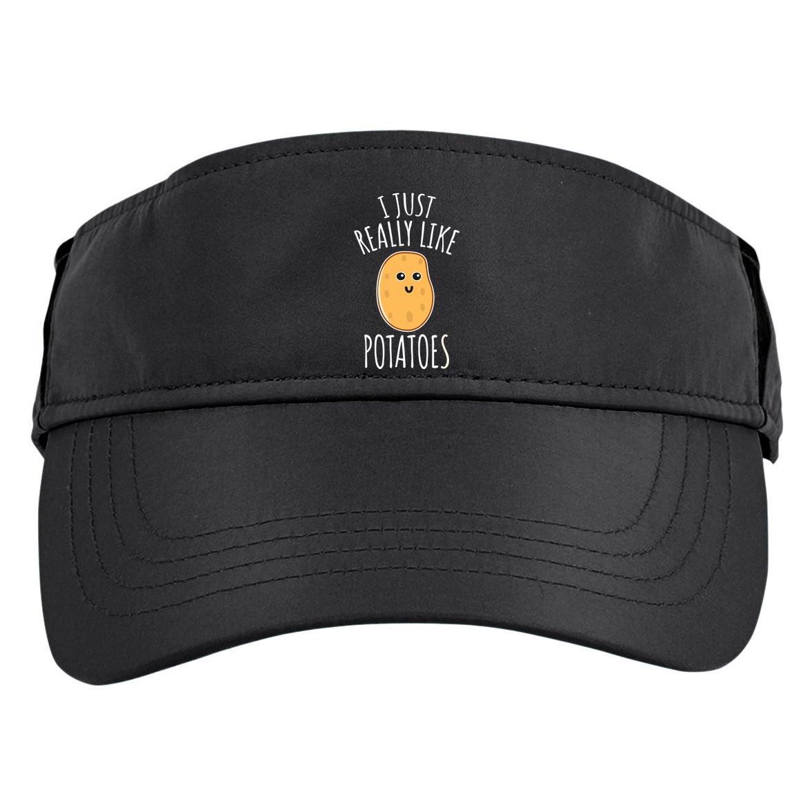 I Just Really Like Potatoes Funy Gift Cute Potato Adult Drive Performance Visor