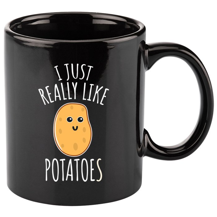I Just Really Like Potatoes Funy Gift Cute Potato 11oz C Handle Ceramic Mug