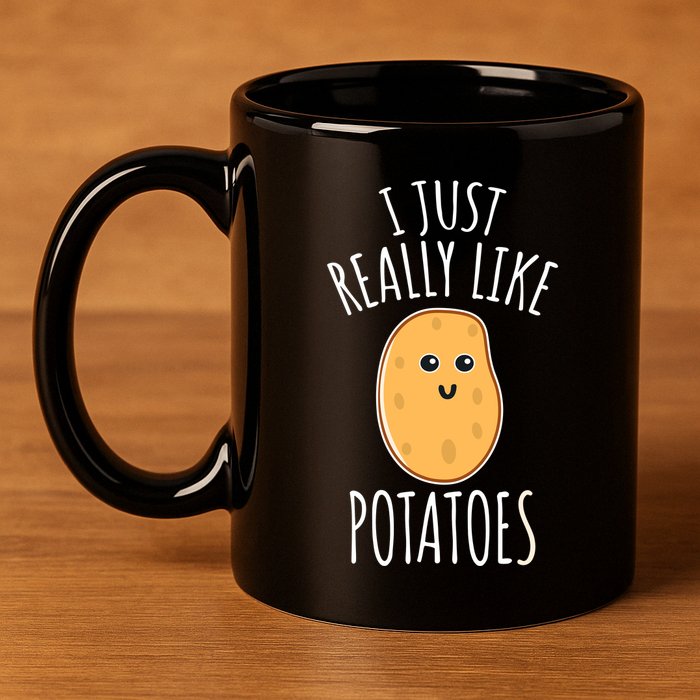 I Just Really Like Potatoes Funy Gift Cute Potato 11oz C Handle Ceramic Mug