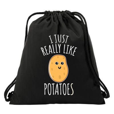 I Just Really Like Potatoes Funy Gift Cute Potato Drawstring Bag