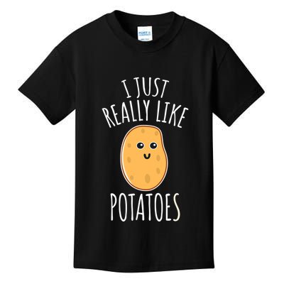 I Just Really Like Potatoes Funy Gift Cute Potato Kids T-Shirt
