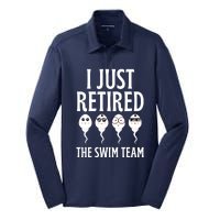 I Just Retired The Swim Team Silk Touch Performance Long Sleeve Polo