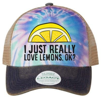 I Just Really Love Lemons Ok Cute Lemon Legacy Tie Dye Trucker Hat