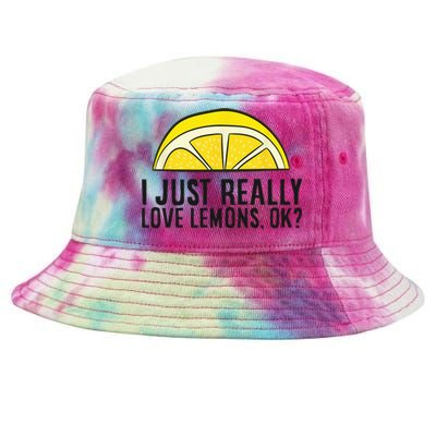 I Just Really Love Lemons Ok Cute Lemon Tie-Dyed Bucket Hat