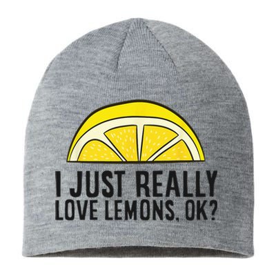 I Just Really Love Lemons Ok Cute Lemon Sustainable Beanie