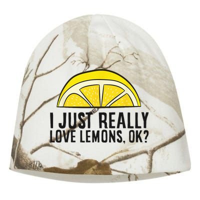 I Just Really Love Lemons Ok Cute Lemon Kati - Camo Knit Beanie