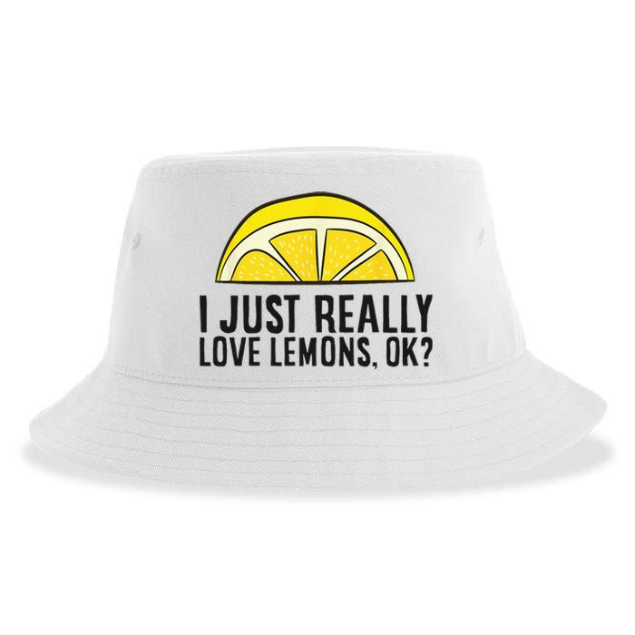 I Just Really Love Lemons Ok Cute Lemon Sustainable Bucket Hat