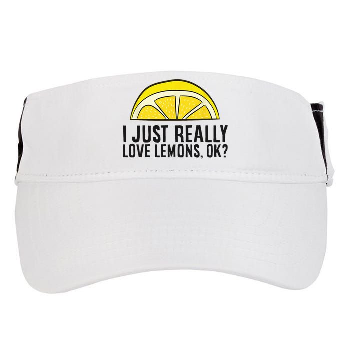 I Just Really Love Lemons Ok Cute Lemon Adult Drive Performance Visor