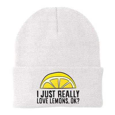 I Just Really Love Lemons Ok Cute Lemon Knit Cap Winter Beanie