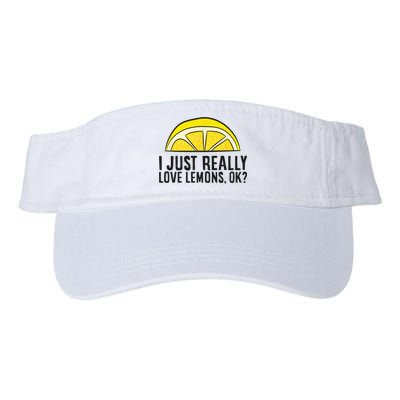 I Just Really Love Lemons Ok Cute Lemon Valucap Bio-Washed Visor