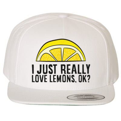 I Just Really Love Lemons Ok Cute Lemon Wool Snapback Cap