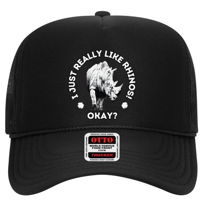 I Just Really Like Rhinos Okay Rhino Lovers Premium Trucker Hat
