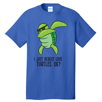 I Just Really Love Turtles Ok? Dabbing Turtle Gift Tall T-Shirt