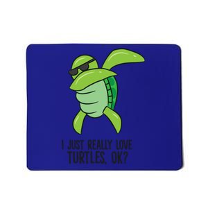 I Just Really Love Turtles Ok? Dabbing Turtle Gift Mousepad