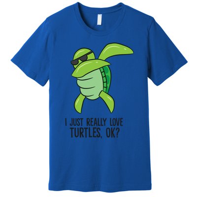 I Just Really Love Turtles Ok? Dabbing Turtle Gift Premium T-Shirt