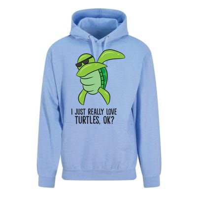 I Just Really Love Turtles Ok? Dabbing Turtle Gift Unisex Surf Hoodie