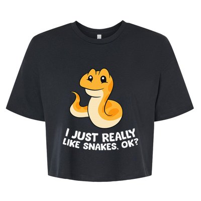 I Just Really Like Snakes Love Snakes Bella+Canvas Jersey Crop Tee