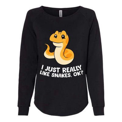 I Just Really Like Snakes Love Snakes Womens California Wash Sweatshirt