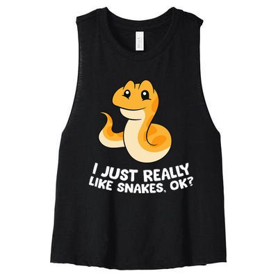 I Just Really Like Snakes Love Snakes Women's Racerback Cropped Tank