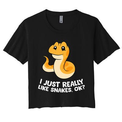 I Just Really Like Snakes Love Snakes Women's Crop Top Tee