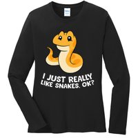 I Just Really Like Snakes Love Snakes Ladies Long Sleeve Shirt