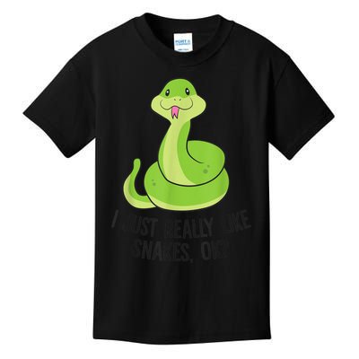 I Just Really Like Snakes Ok Cute Snake Reptile Lover Kids T-Shirt