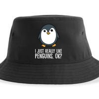 I Just Really Like Penguins Meaningful Gift Sustainable Bucket Hat