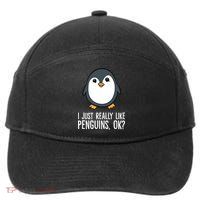 I Just Really Like Penguins Meaningful Gift 7-Panel Snapback Hat
