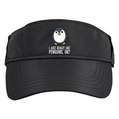 I Just Really Like Penguins Meaningful Gift Adult Drive Performance Visor
