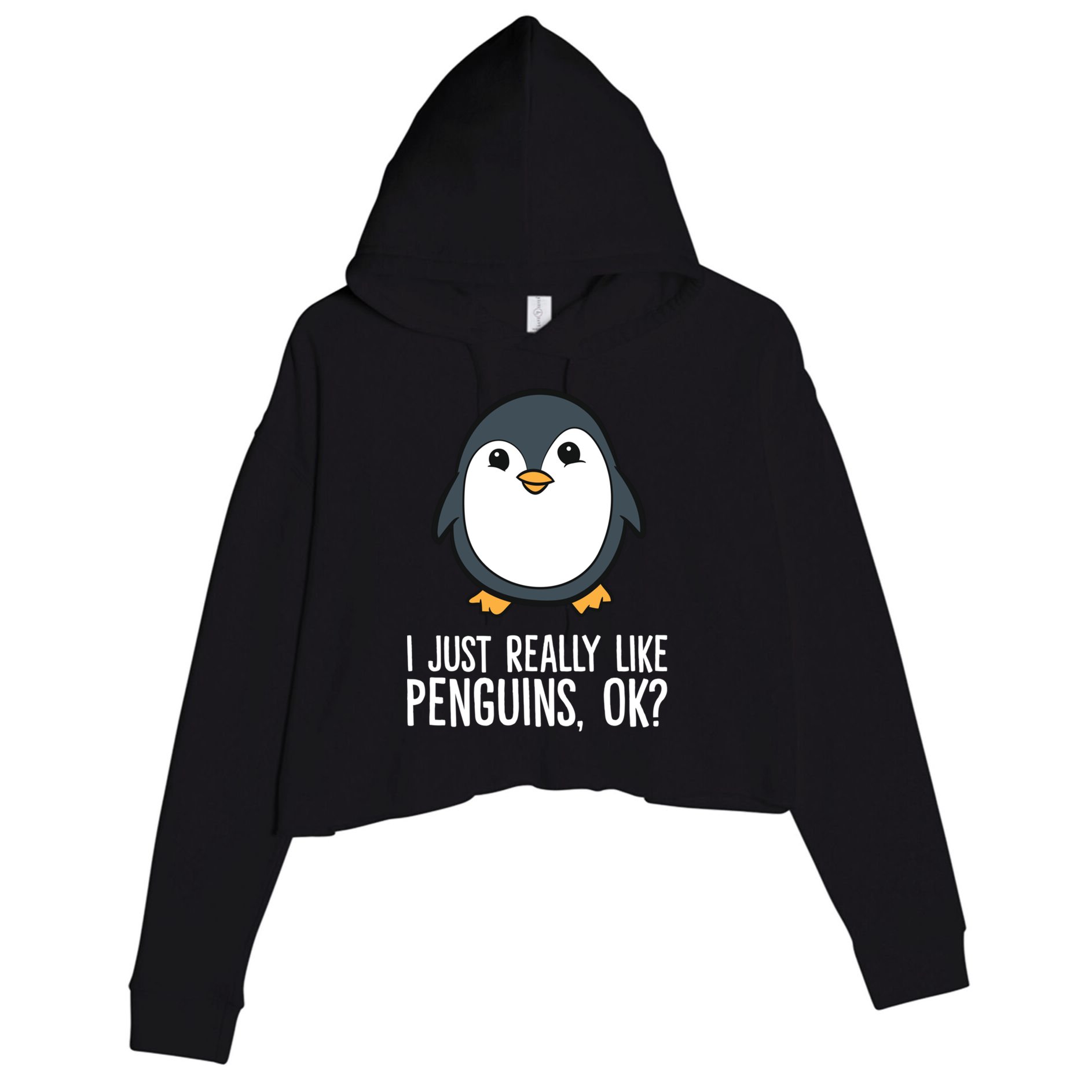 I Just Really Like Penguins Meaningful Gift Crop Fleece Hoodie