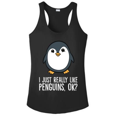 I Just Really Like Penguins Meaningful Gift Ladies PosiCharge Competitor Racerback Tank