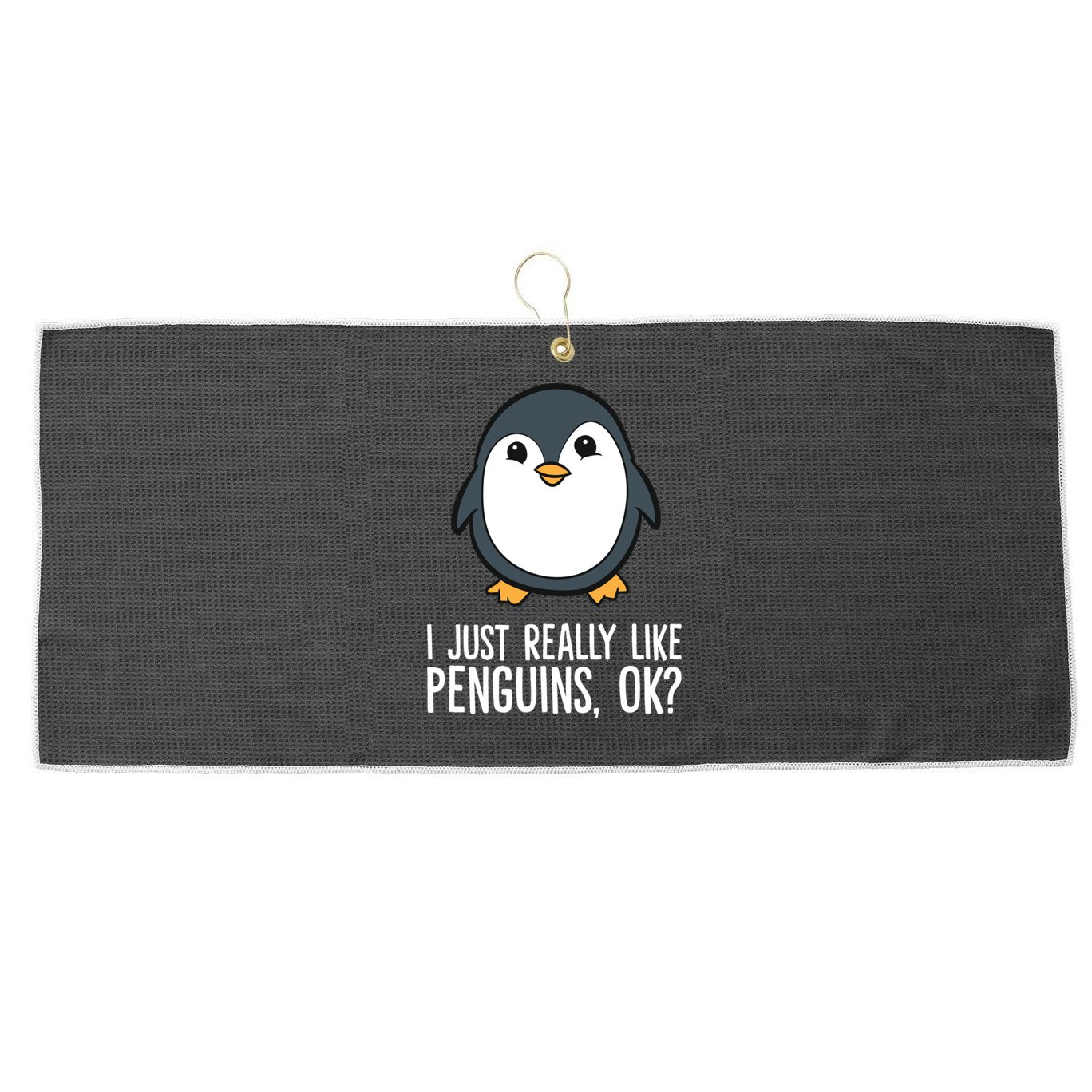 I Just Really Like Penguins Meaningful Gift Large Microfiber Waffle Golf Towel