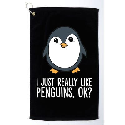 I Just Really Like Penguins Meaningful Gift Golf Towel
