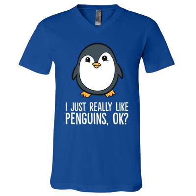 I Just Really Like Penguins Meaningful Gift V-Neck T-Shirt