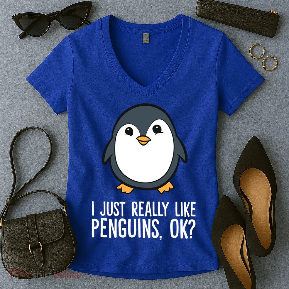 I Just Really Like Penguins Meaningful Gift Women's V-Neck T-Shirt