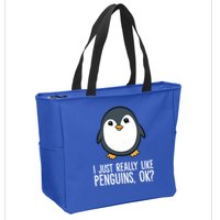 I Just Really Like Penguins Meaningful Gift Zip Tote Bag