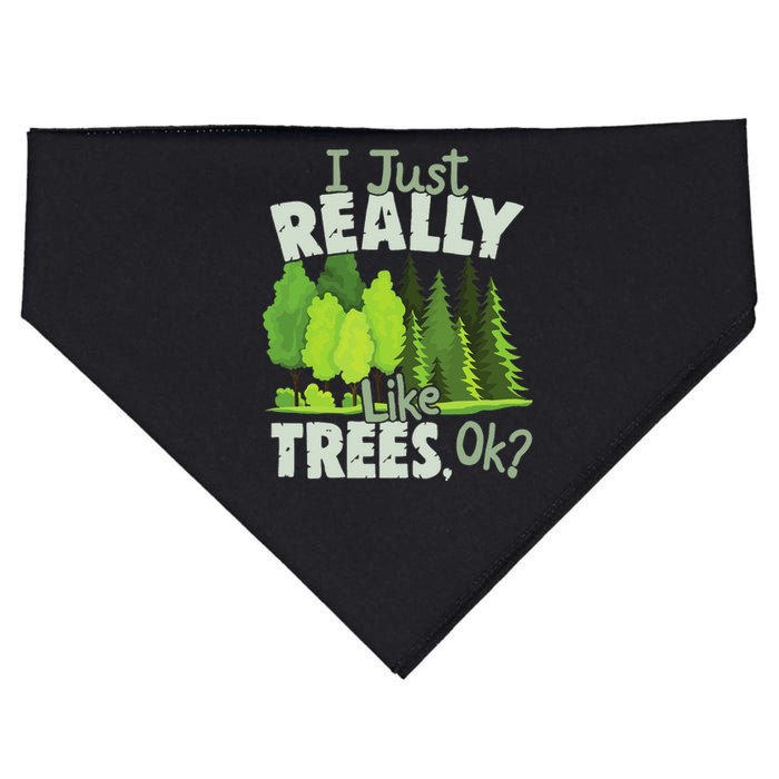 I Just Really Like Trees, Ok Love Trees USA-Made Doggie Bandana