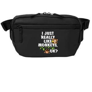 I Just Really Like Monkeys OK Funny Monkey Crossbody Pack