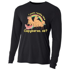 I Just Really Like Capybaras Ok Capybara Lover Funny Cooling Performance Long Sleeve Crew