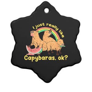 I Just Really Like Capybaras Ok Capybara Lover Funny Ceramic Star Ornament