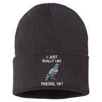 I Just Really Like Pigeons Ok Owner Lover Gift Pigeon Sustainable Knit Beanie