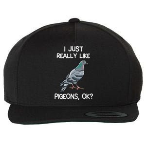 I Just Really Like Pigeons Ok Owner Lover Gift Pigeon Wool Snapback Cap