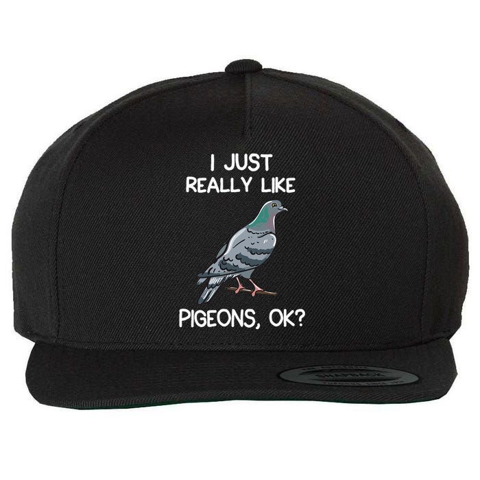 I Just Really Like Pigeons Ok Owner Lover Gift Pigeon Wool Snapback Cap