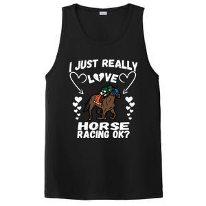 I Just Really Love Horse Racing Funny Horses Lovers Sports Cool Gift PosiCharge Competitor Tank