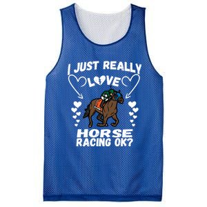 I Just Really Love Horse Racing Funny Horses Lovers Sports Cool Gift Mesh Reversible Basketball Jersey Tank